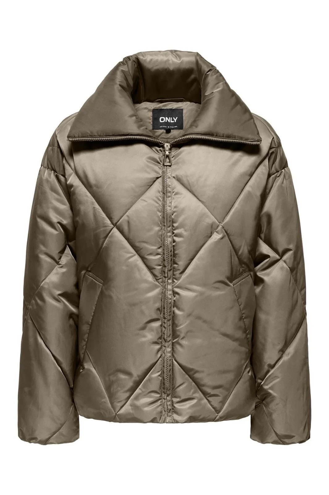 Only Onlpippi Sateen Puffer Jkt Life Cc 4577762 weathered teak dull gold trim