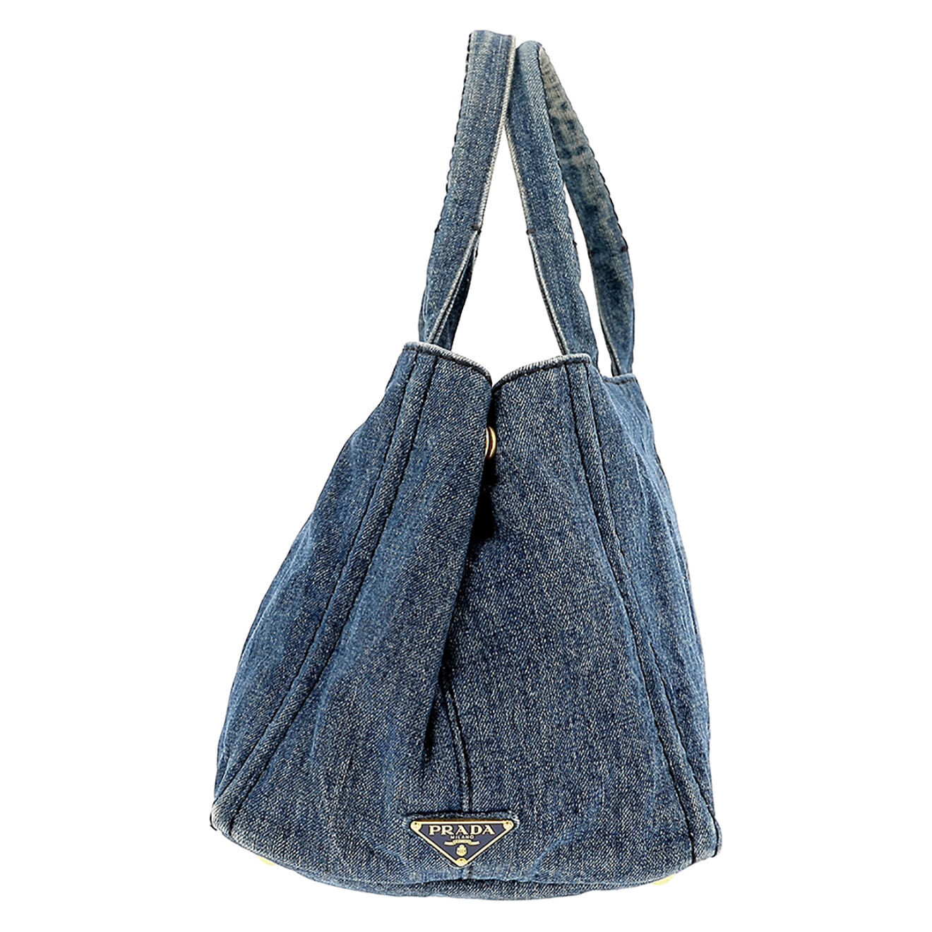 Prada Sac à main GM Canapa en Denim bleu - Très bon état - L.34 cm