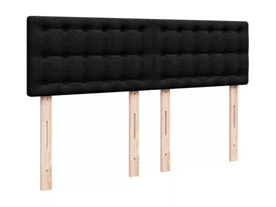 Sommier à lattes de lit avec matelas Noir 160x200 cm Tissu