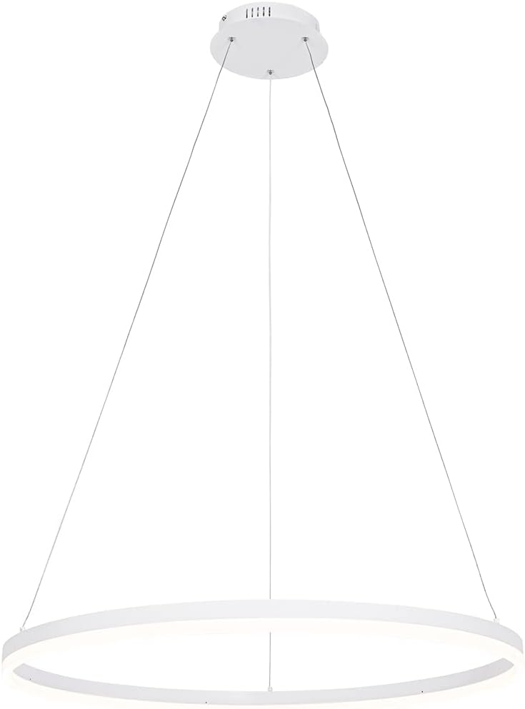 Qazqa - Modern Design-Hängelampe I Pendellampe I Pendelleuchte weiß 80 cm inkl. LED 3-stufig dimmbar - Anello Dimmer I Dimmbar I Wohnzimmer I Schlafzimmer - Aluminium Rund - I LE