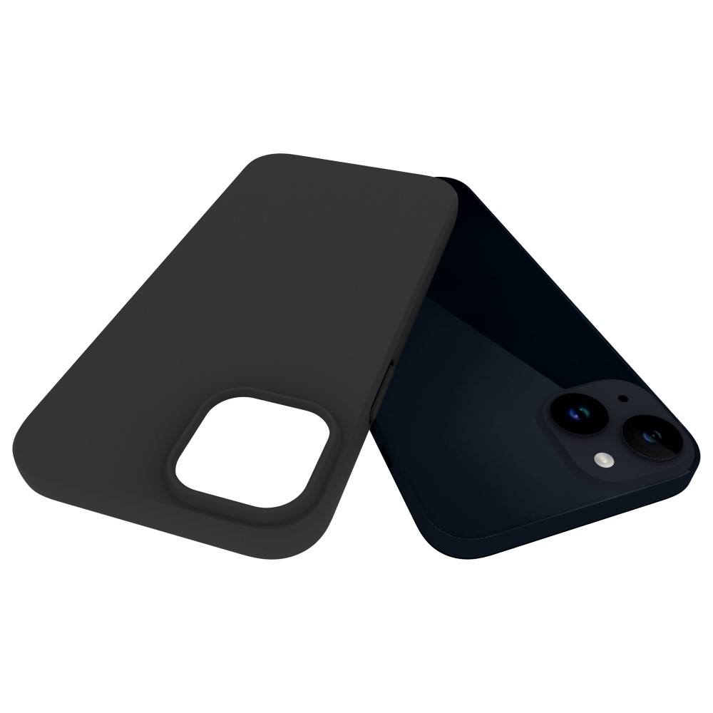 iPhone 15 Gummi Case Hülle Matt - Schwarz