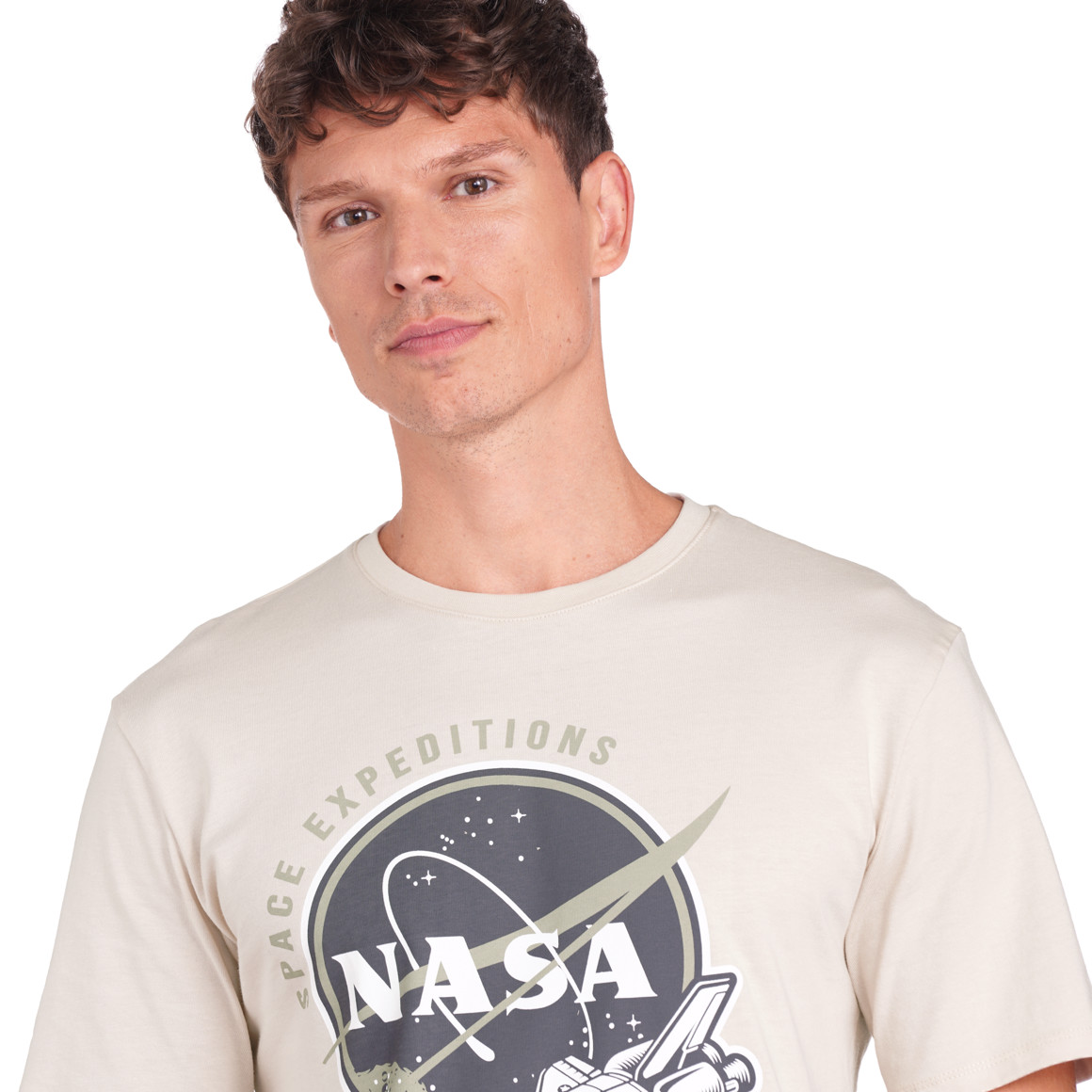 VanVaan NASA T-Shirt mit großem Print beige