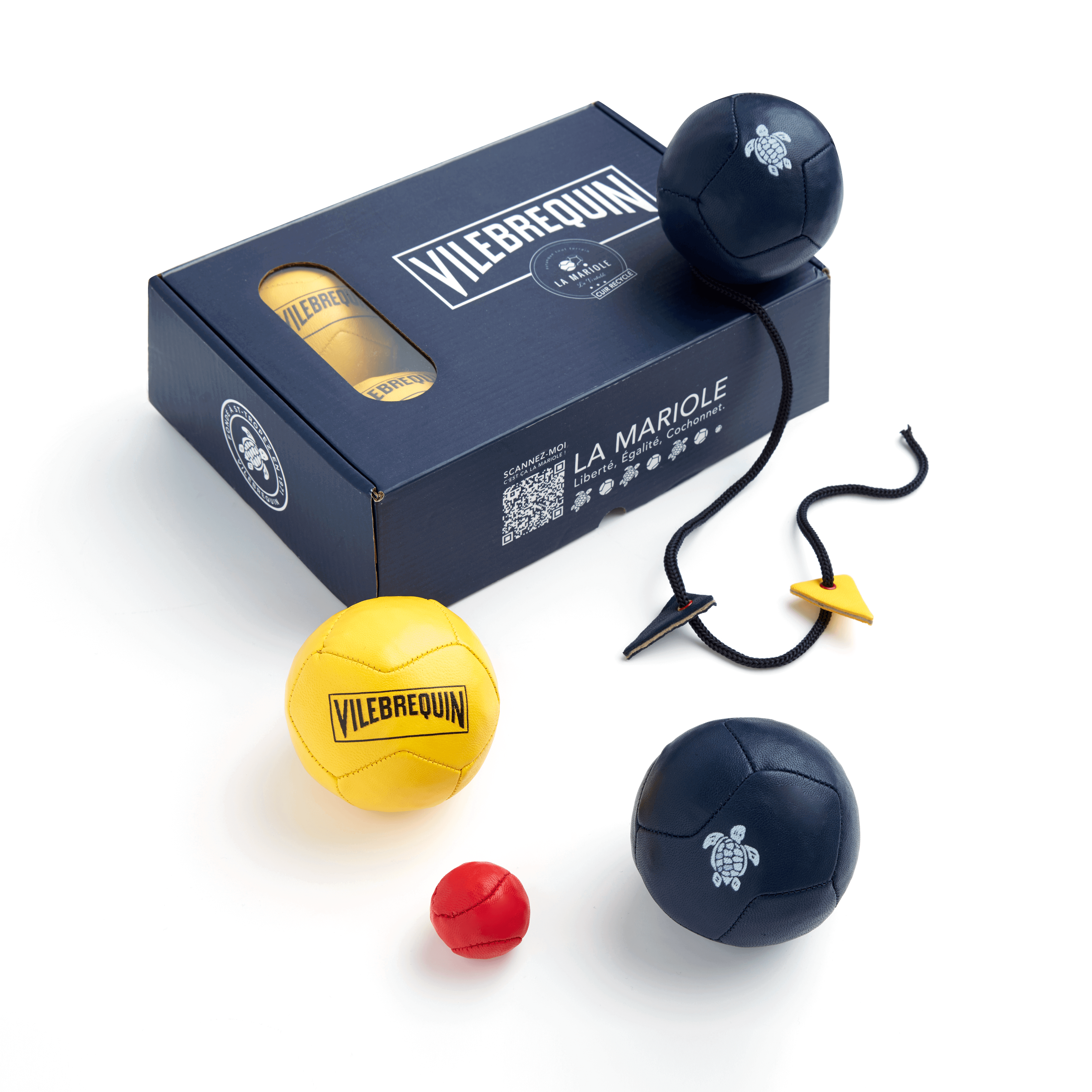 Packs jeu pétanque en cuir recyclé - Vilebrequin x La Mariole