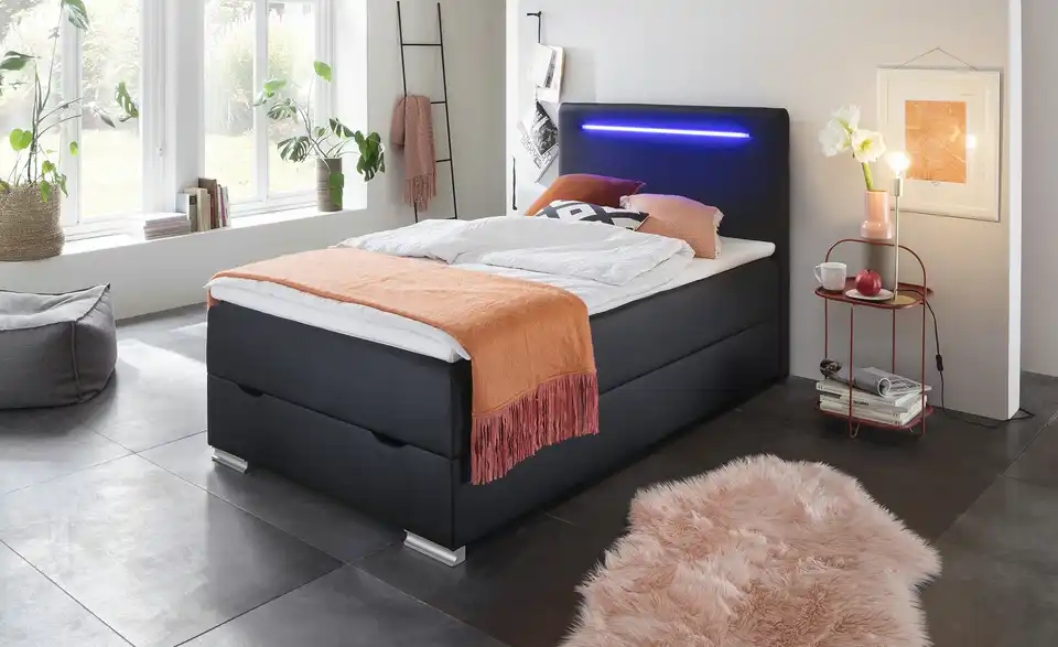 Boxspringbett Las Vegas II Schwarz 120 cm