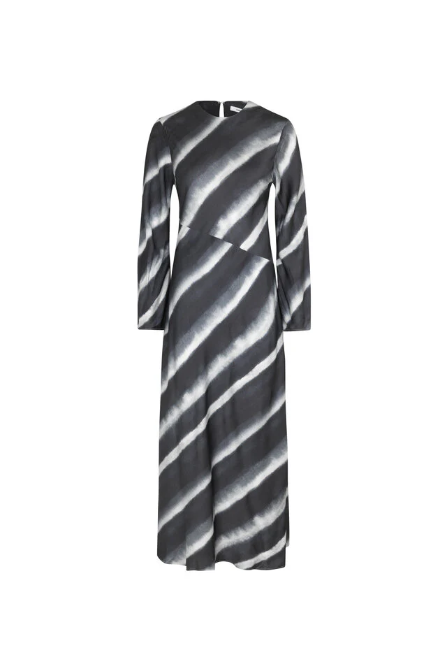 Samsøe Samsøe  Madeleine lang kjole - Striped Ombre Blue