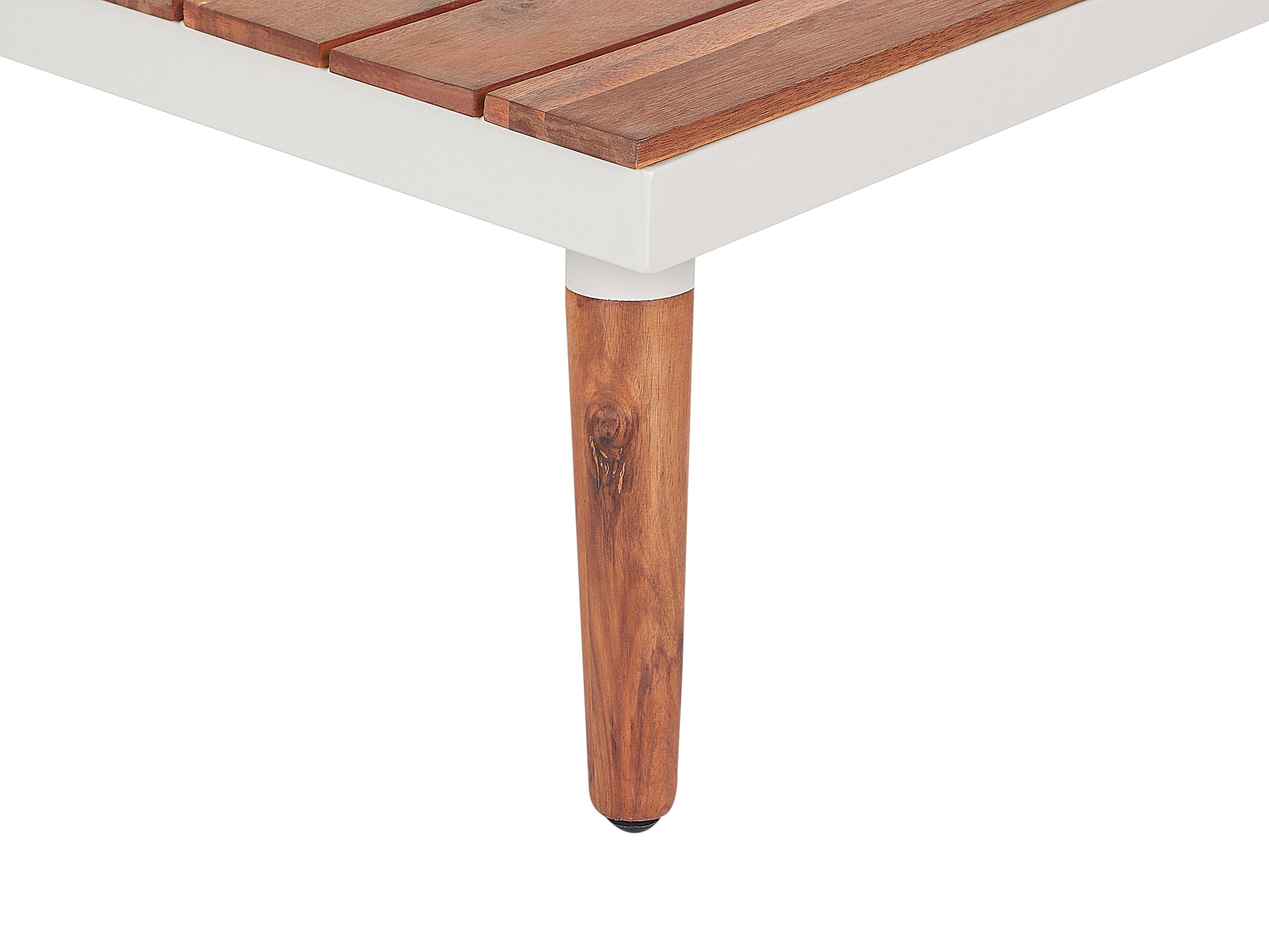 Tuin hoekloungeset met tafel 5-zits CORATO Acaciahout Gebroken wit