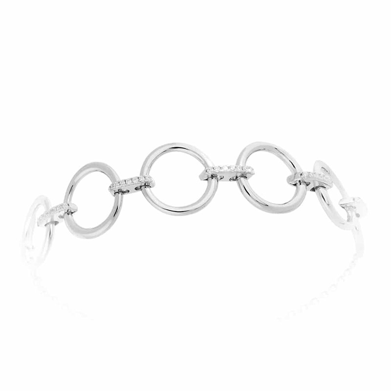 Bracelet Argent Rhodié élise Sertie De Zirconiums Blanc
