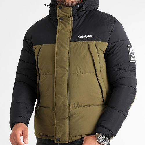 Doudoune Capuche Outdoor Archive A6S41 Vert Kaki Noir