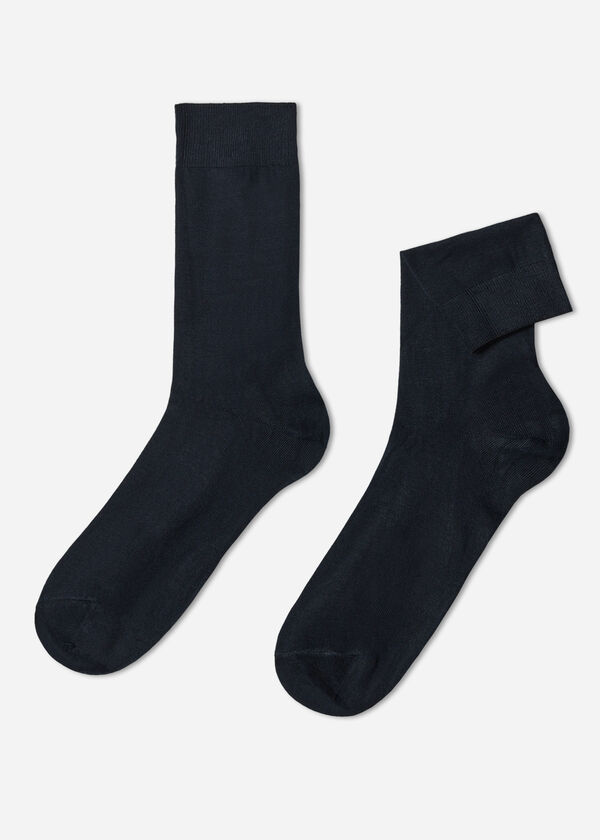 Meias masculinas de cano médio com cashmere