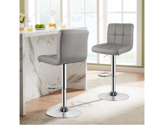 RATTANTREE - Tabouret de bar haut pivotant gris lot de 2