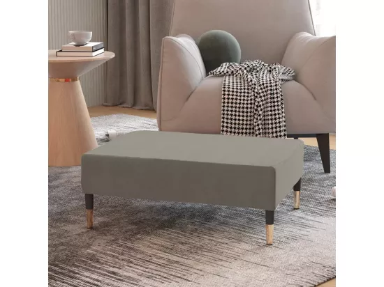 Repose-pied Gris clair 78x56x32 cm Velours