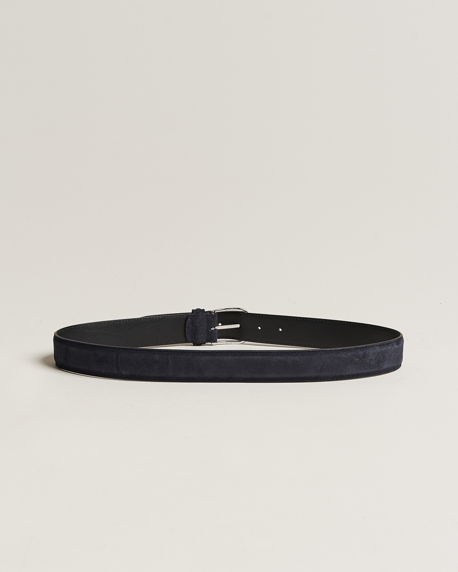 Anderson's Suede 3,5 cm Belt Navy