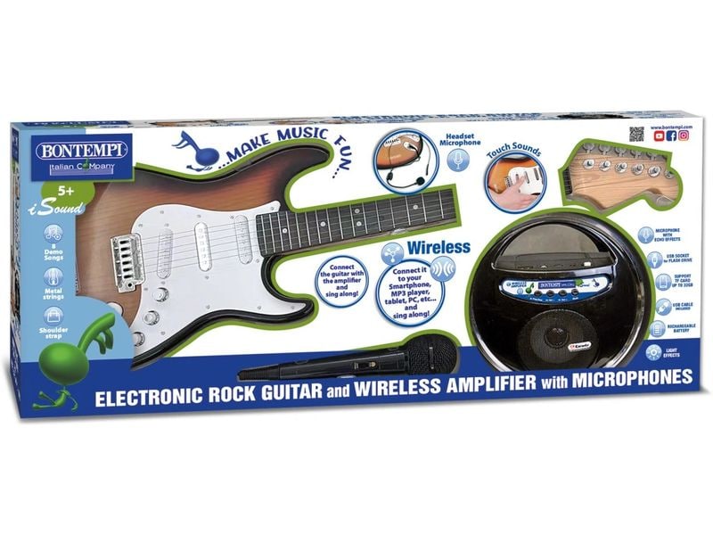 Bontempi Musikinstrument Elektronische Rock Gitarre mit Ver Instrument für die Kinder