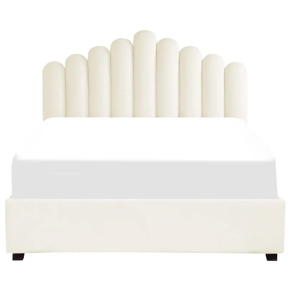 VINCENNES - Bed met opbergruimte - Wit - 160 x 200 cm - Fluweel
