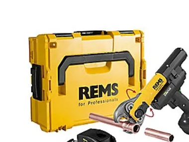 Rems mini-pres14V ACC - Basic-Pack radialpressmaskine aut. tilbageløb i L-Boxx