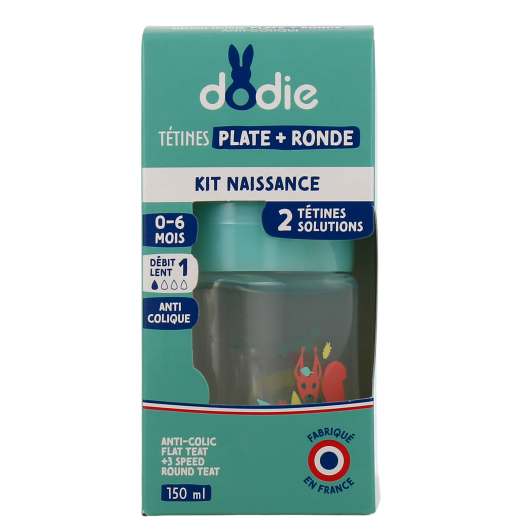 Dodie kit naissance biberon 150ml + 2 tétines - Bébé 0 à 6 mois
