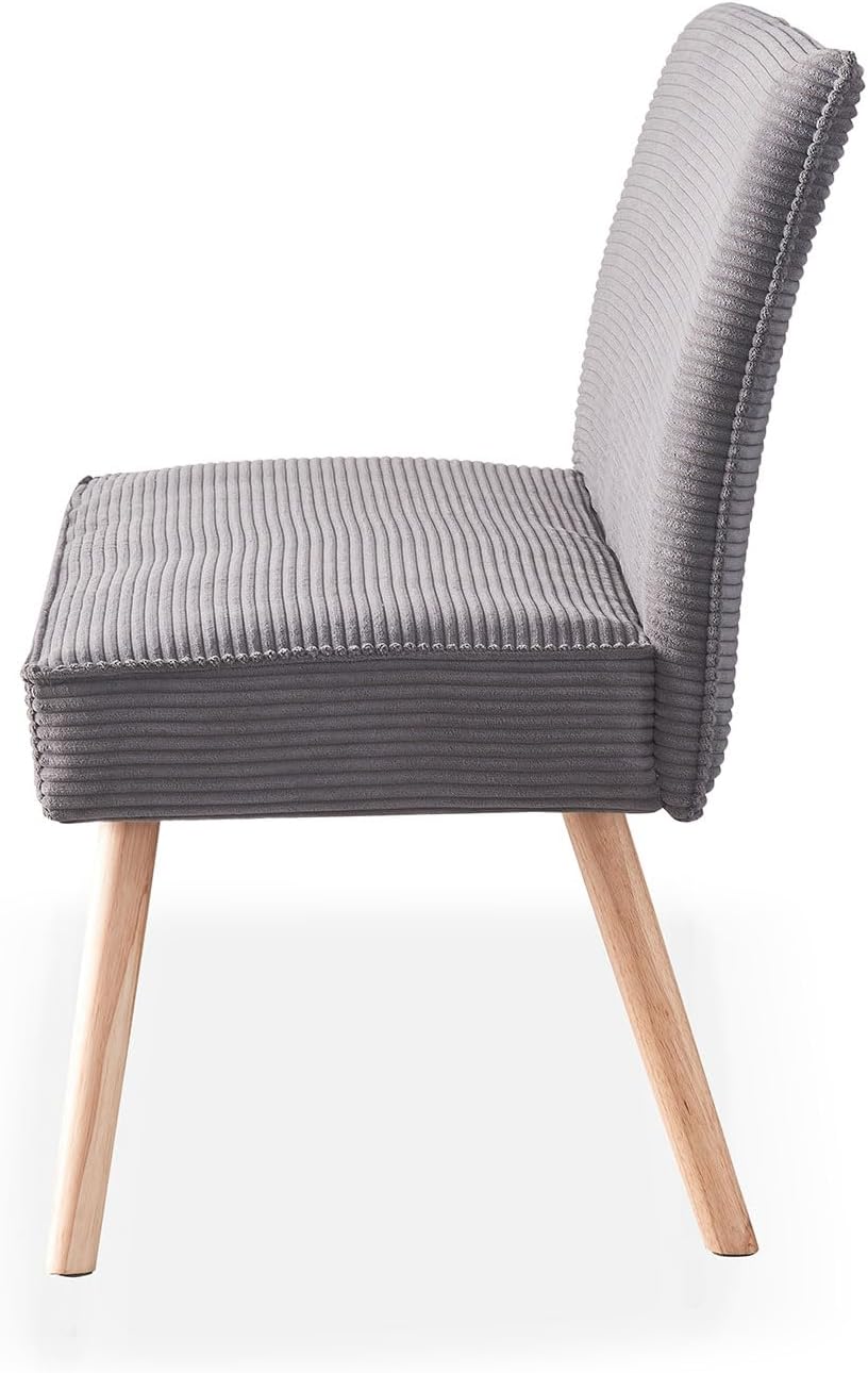 B&D home Sitzbank Paul, Kord Stoff Esszimmerbank 120cm gepolstert Holzbank für Esszimmer, Flur, Garderobe mit Massivholzbeinen, skandinivisch modern Design, Anthrazit, 11309-120-ANTR