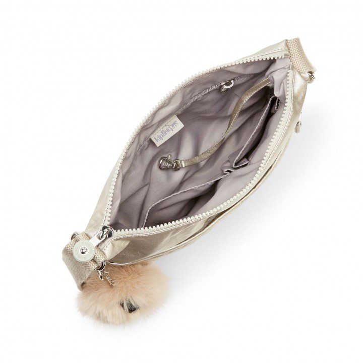 Kipling Arto Crossbody Bag Metallic Stony