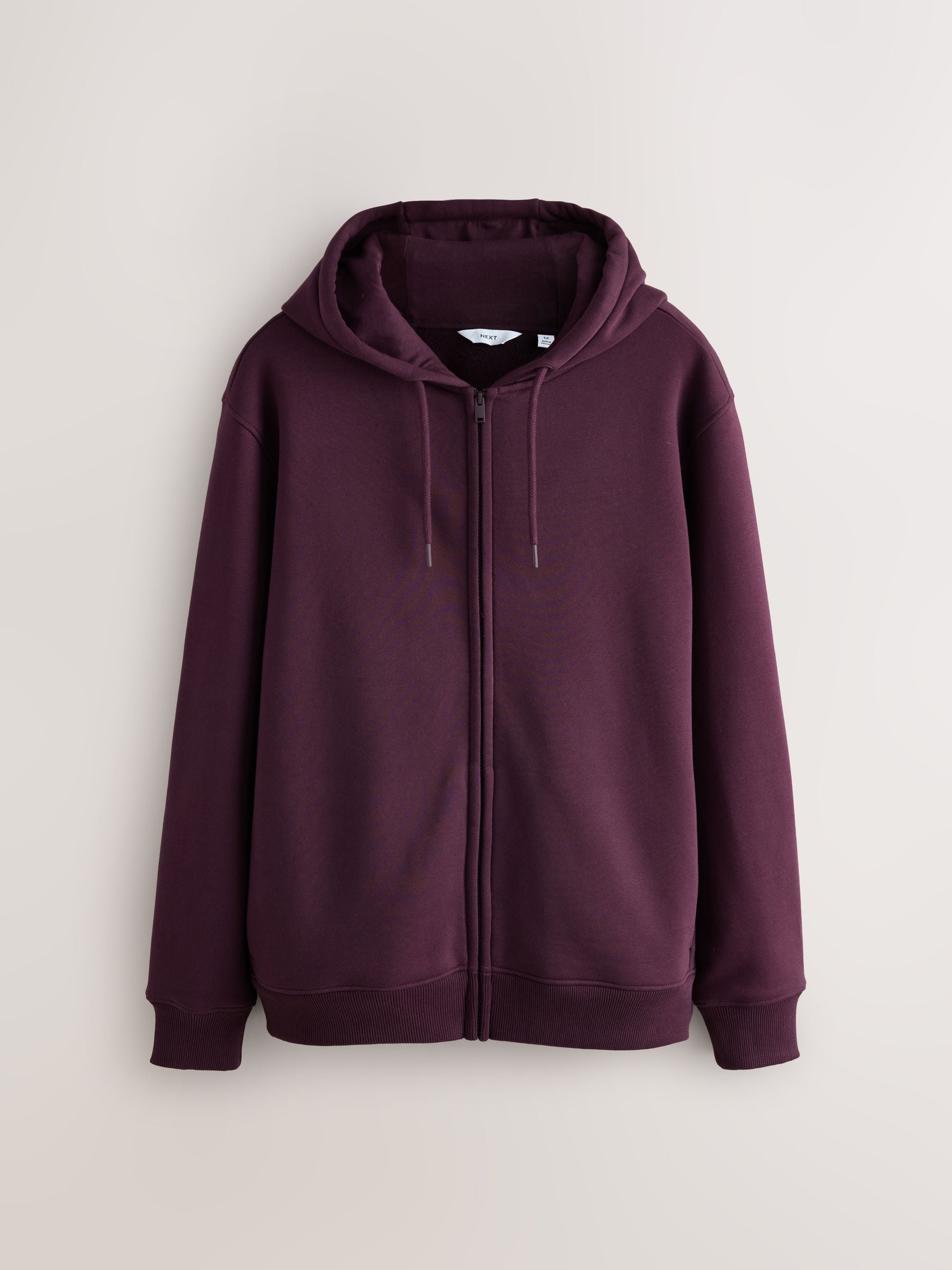 Bordeauxrood - Cotton Rich Heavyweight Jersey Full Zip Hoodie