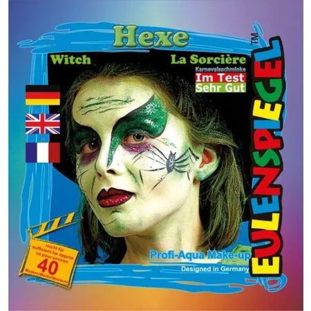 Eulenspiegel Profi Aqua Schminke Motivset Hexe, 4 Farben