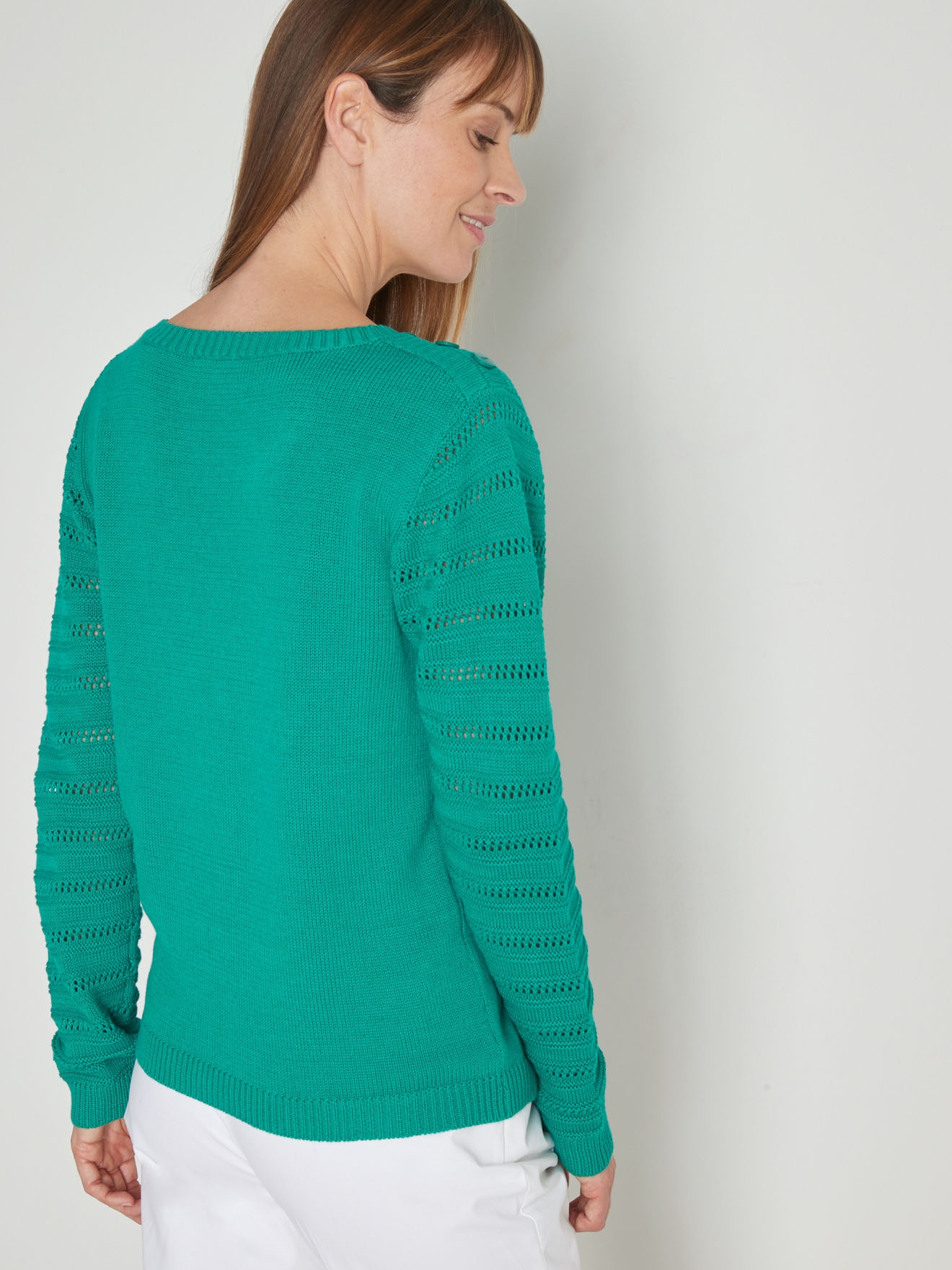 Pull fantaisie points ajourés