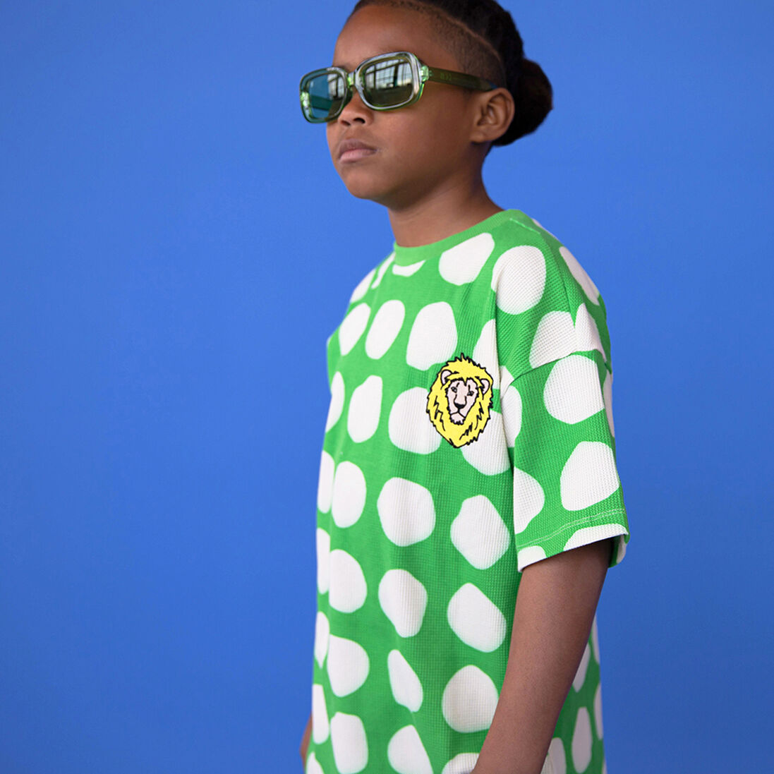 CARLIJNQ groene carlijnq t-shirt super dots - t-shirt oversized with embroidery