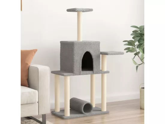 Arbre à chat avec griffoirs en sisal gris clair 122 cm