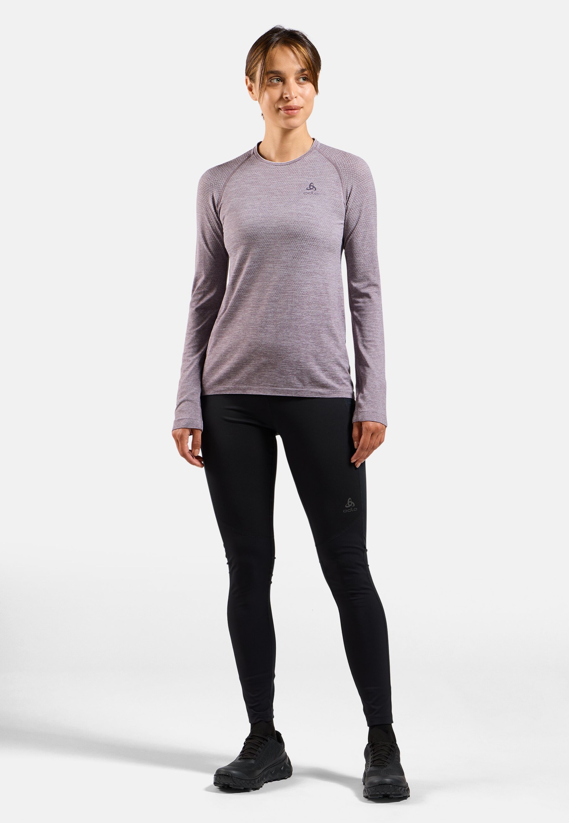 Essentials Seamless Langarm-Laufshirt in gray ridge melange