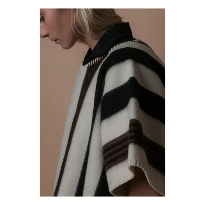 La Méricaine Poncho Long Blackfeet Laine Recyclée | Ecru
