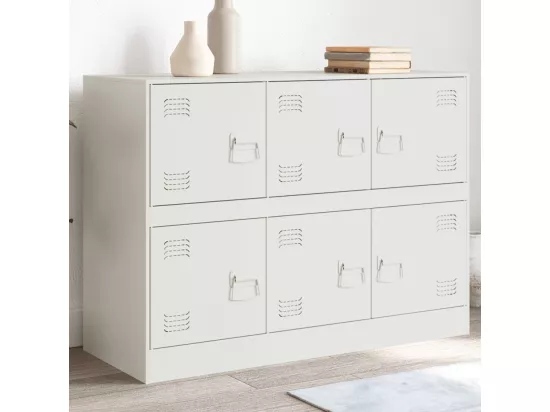 Buffet blanc 99x39x73 cm acier