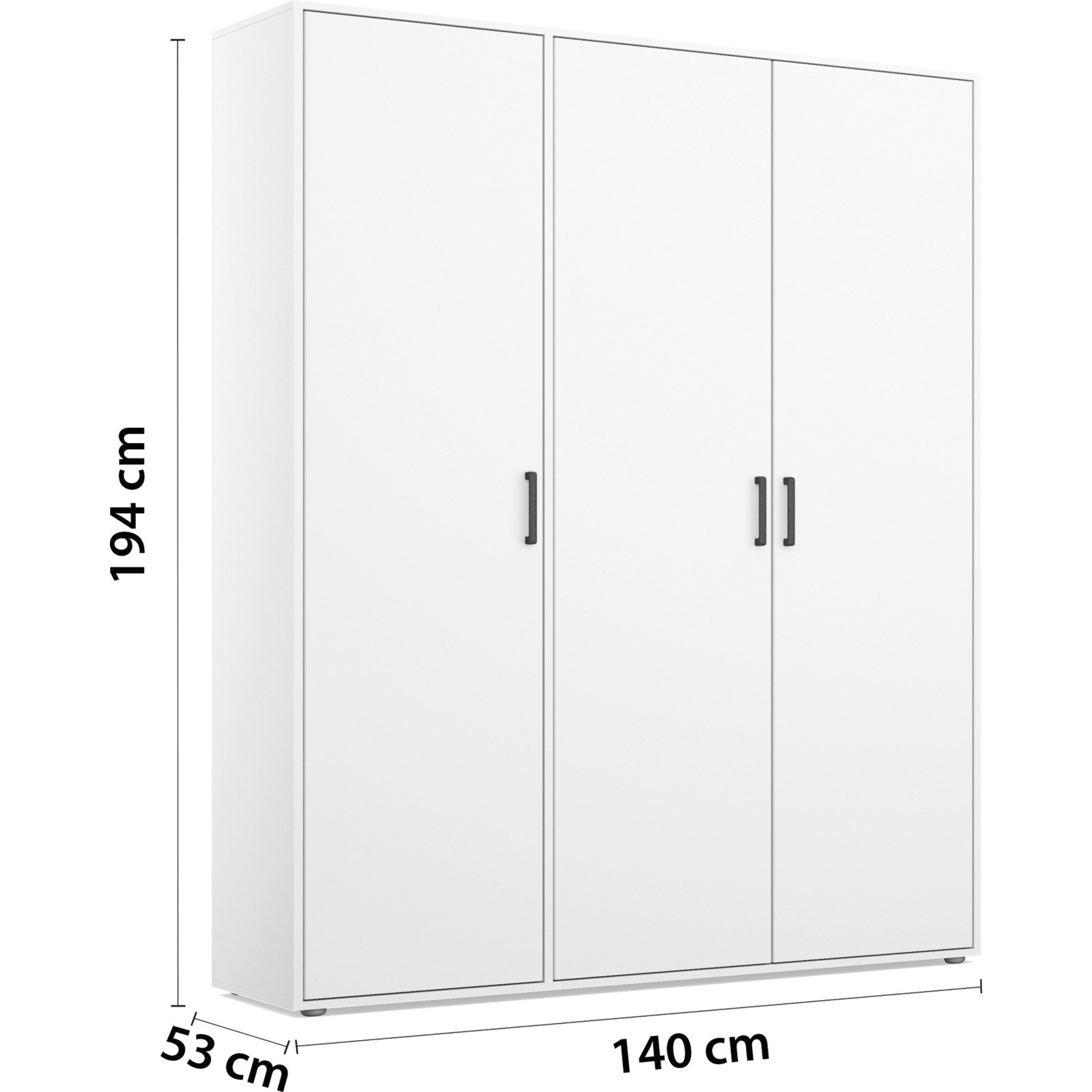 Schrank Voyager Dekor 140 x 194 x 53 cm weiss / weiss