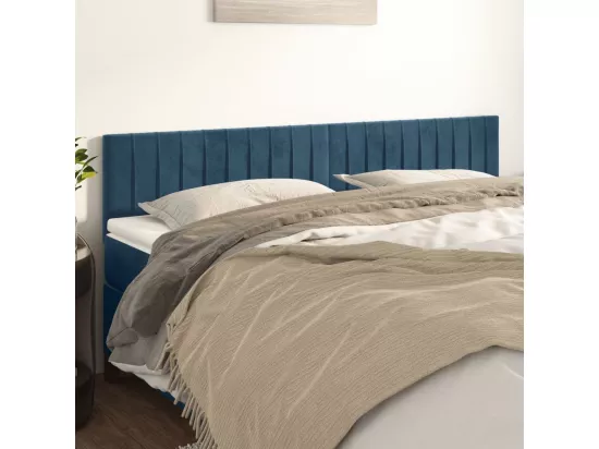Tête de lit 2 pièces Bleu foncé 80x5x78/88 cm Velours