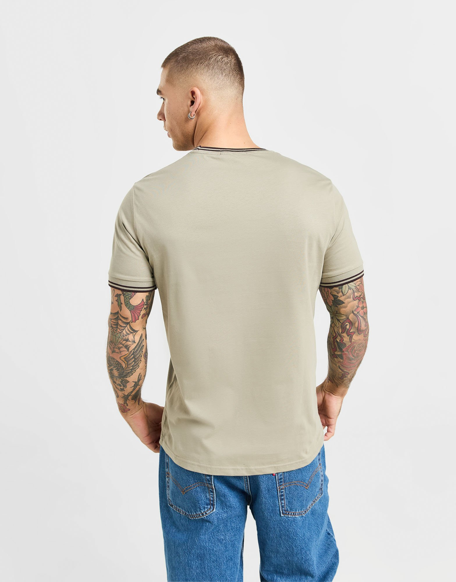 Fred Perry T-Shirt à Manches Courtes Twin Tipped Ringer Homme