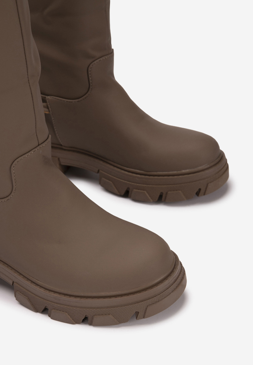 Bottes plates femme kaki Moniva