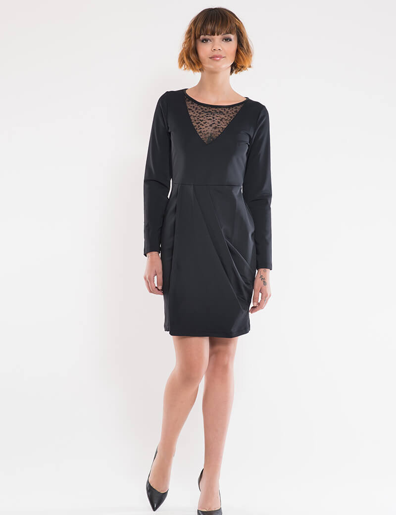 HBT PALACE - HORTENSE ROBE V DENTELLE NOIR