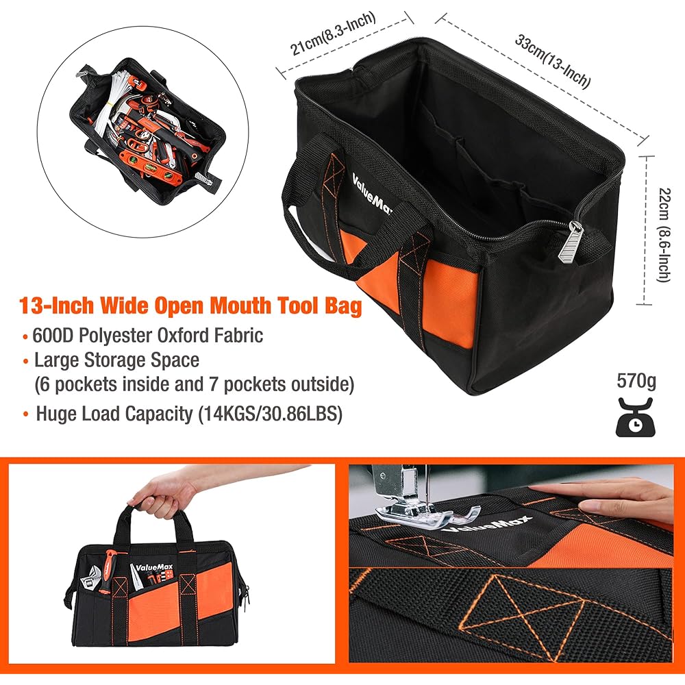 ValueMax Kit d'Outils 219 Pièces avec Sac Durable, Caisse à Outils Complete pour Bricolage, Réparation et Entretien Domestique : Bricolage
