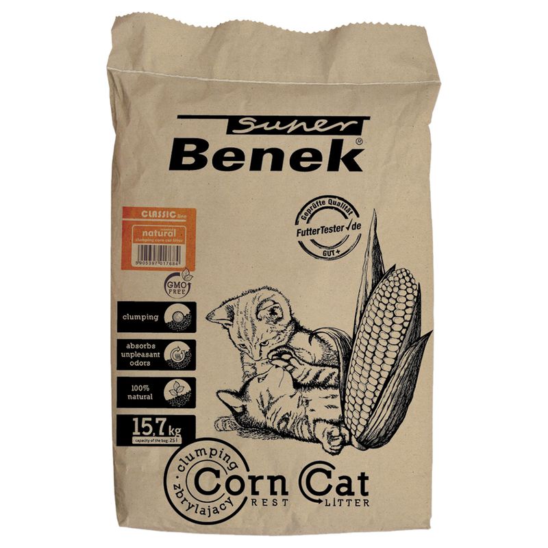 Litière Super Benek Corn Cat, senteur neutre