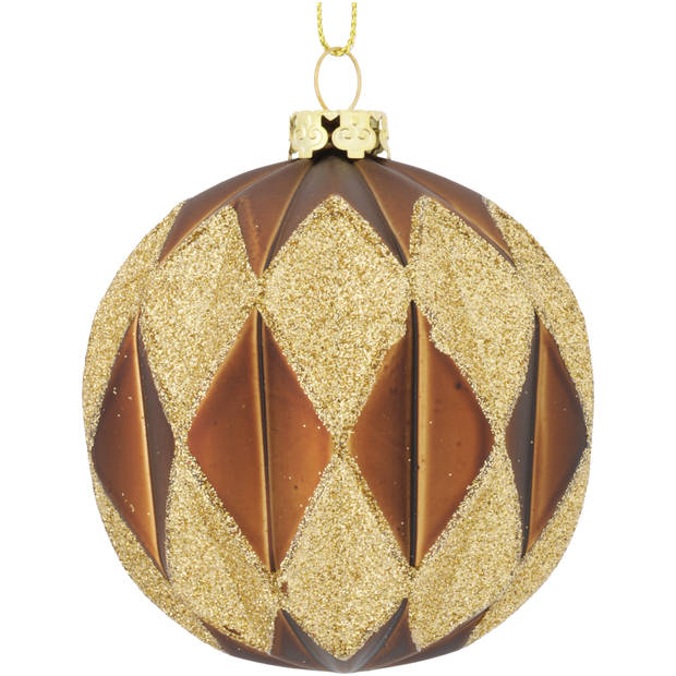 Kerstbal glitter deco 8cm 3ass