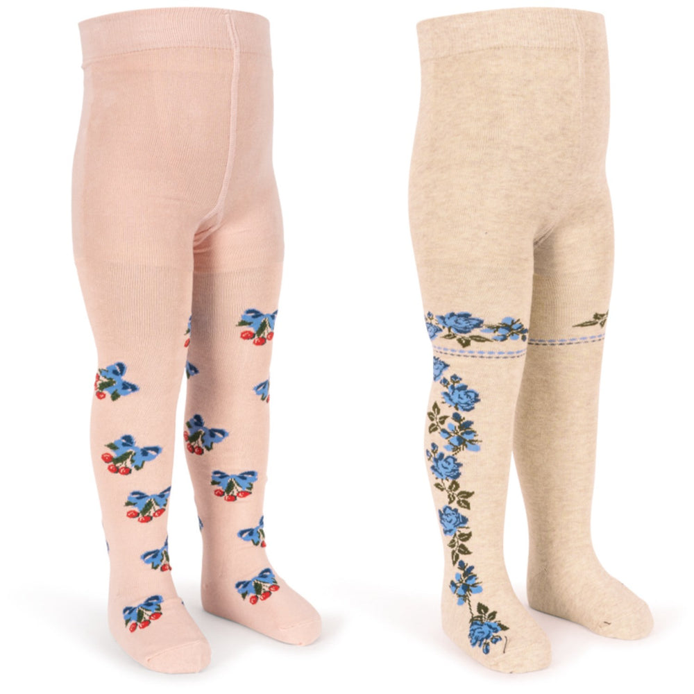 Køb Konges Sløjd Amarena/Tramonto 2 Pak Flower Og Cherry Jacquard Strømpebukser