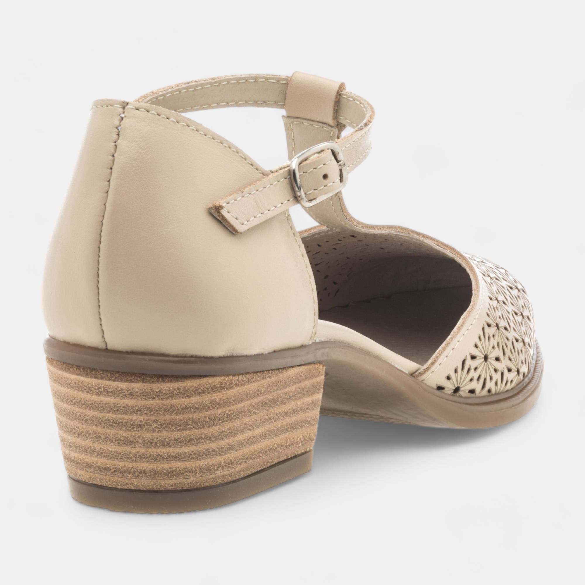 Escarpins quartiers ouverts Femme en cuir beige