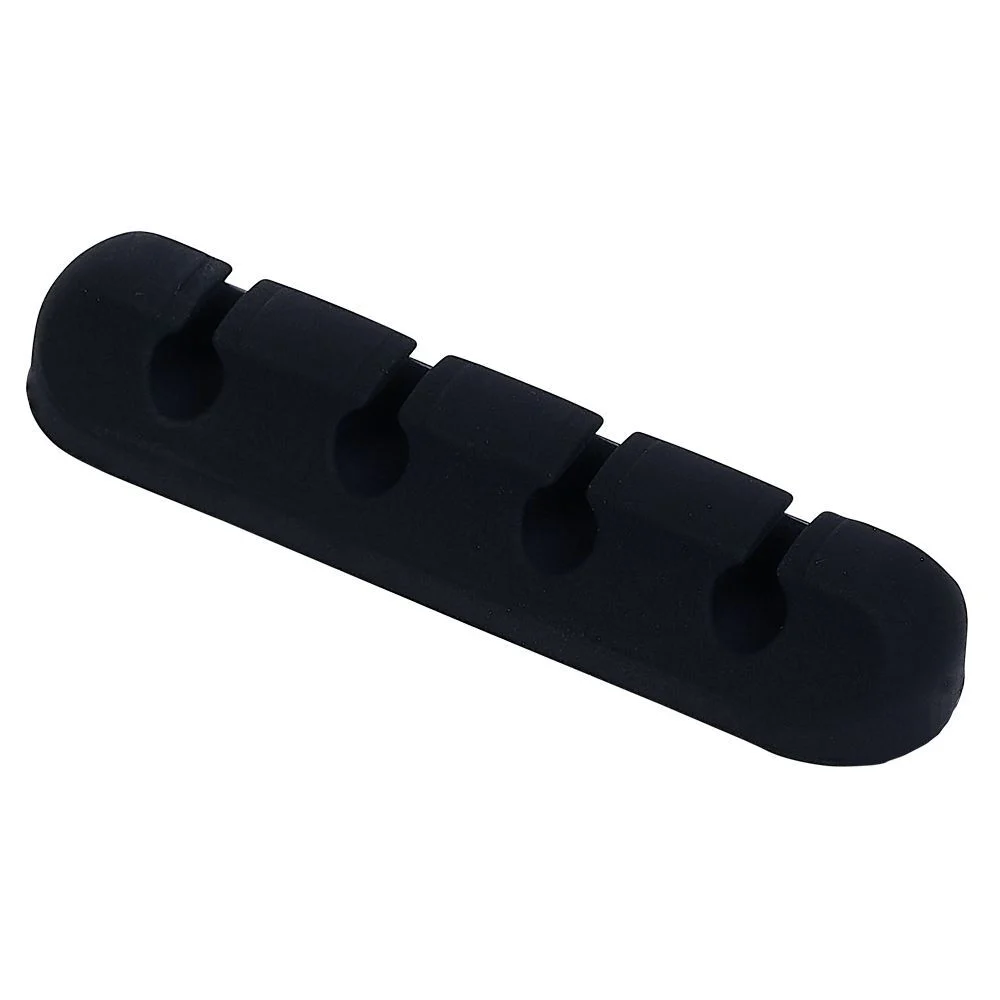 Attache câble adhésif 4 entrées noir ou blanc