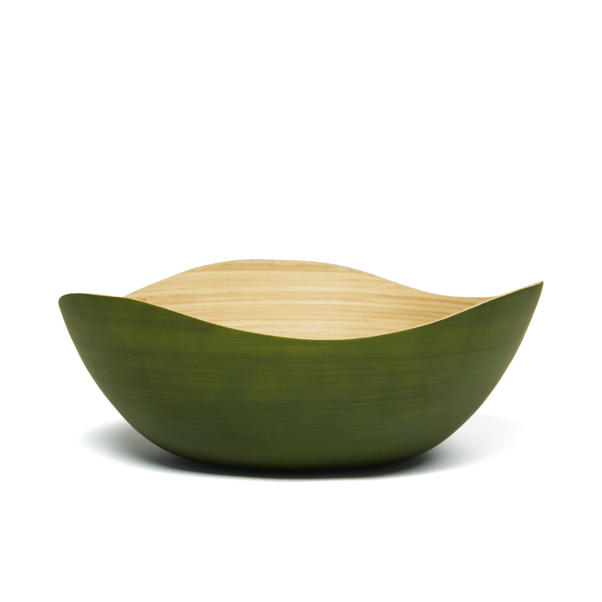 Bambusschale 'Wave' L, grün, Ø 30 cm, H 11 cm von fischer's lagerhaus