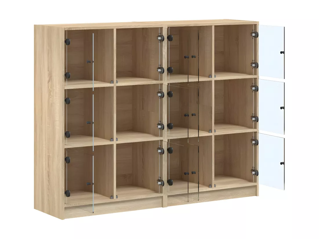 Bibliothèque avec portes chêne sonoma 136x37x109 cm