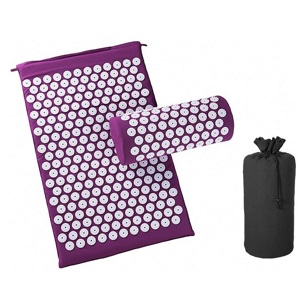 (3-tlg. Set) 66x40cm Stachel Massage Matte Entspannungsmatte   Nacken Kissen - Lila