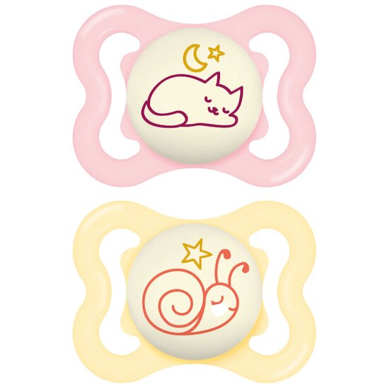 Lot de 2 Sucettes Supreme Nuit 2-6M   Aléatoire        de               Mam