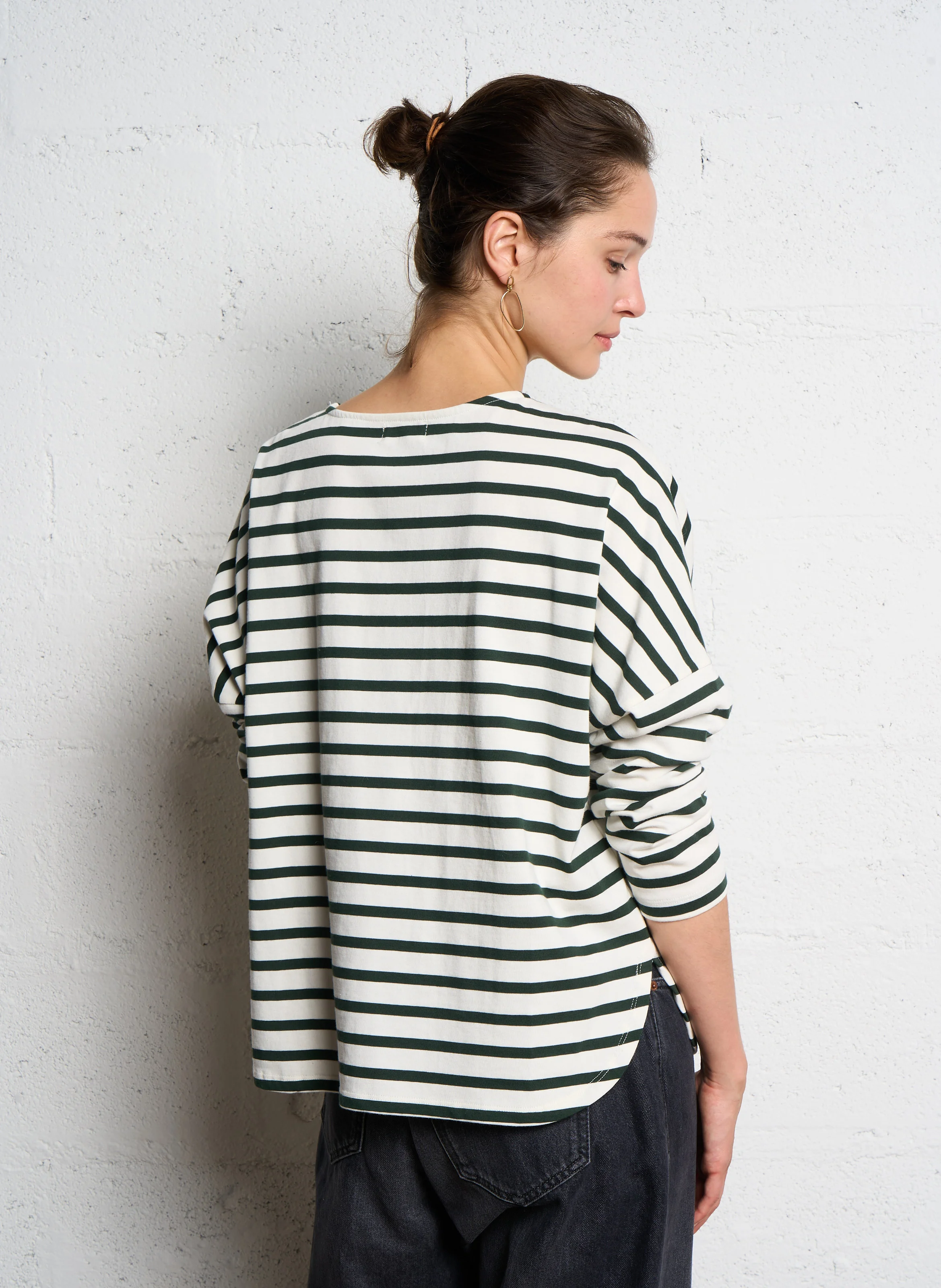 FILLY - Tee-shirt manches longues rayé en coton | Vert