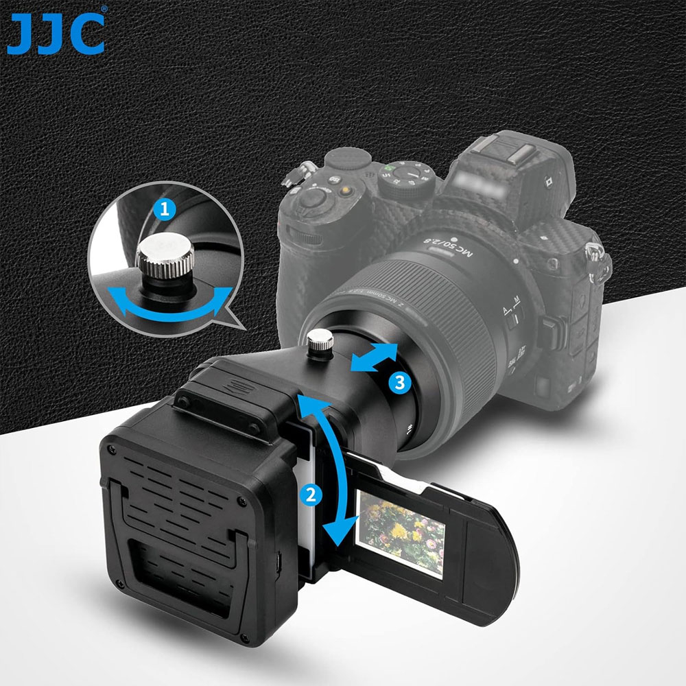(15-tlg. Set) Negative und Dias Scanner Film-Digitalisierungsadapter   LED Licht Set für Kamera-Objektive (FDA-S1) - Schwarz