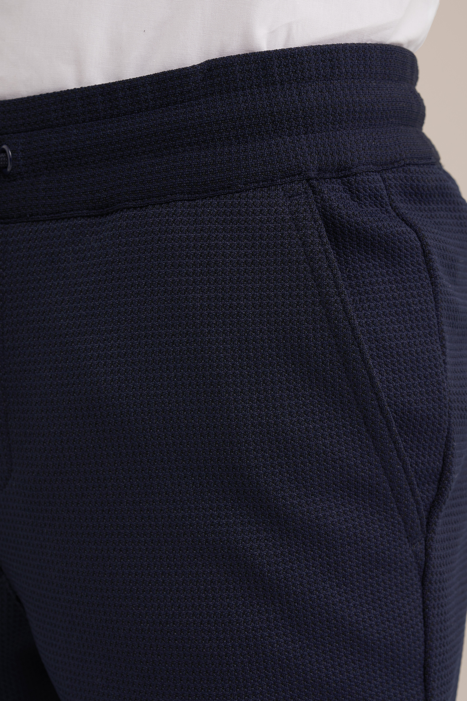 Jongens slim fit pantalon met structuur WE Fashion Donkerblauw