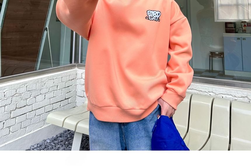 SeoulPop - Losse sweatshirt met vogel- en kattenprint