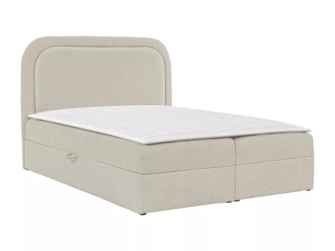 Lit continental Baltimore 197, Double, Continental, Brun clair, 200x200, Tapisserie,
